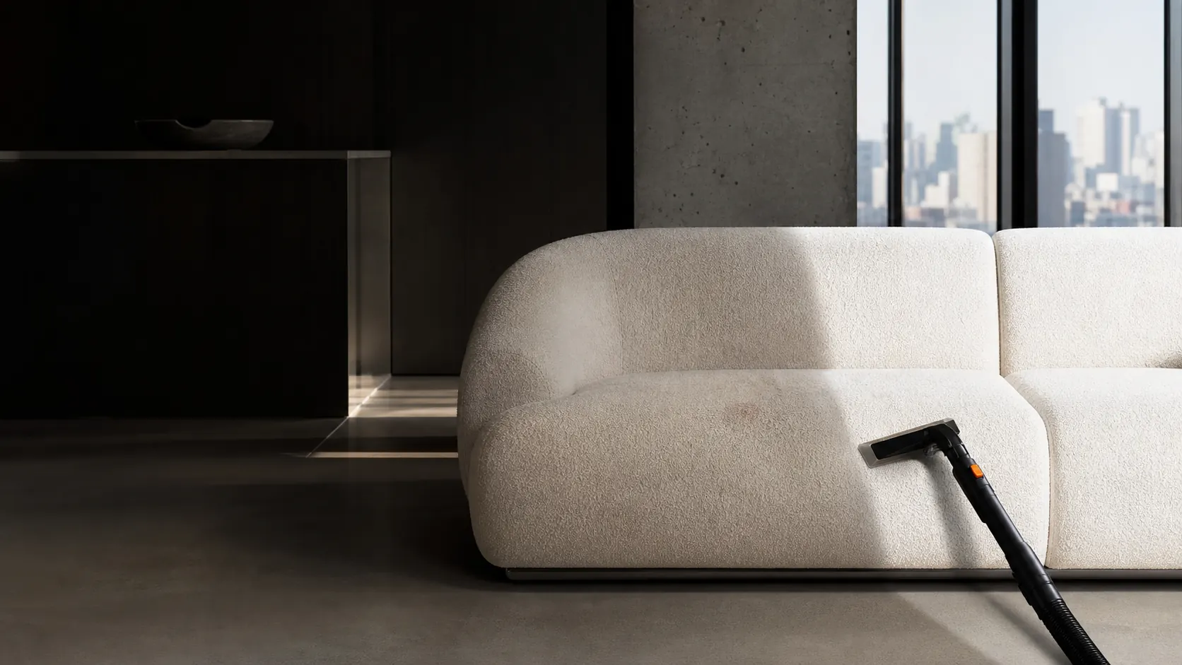 Professional sofa extraction in a New York interior